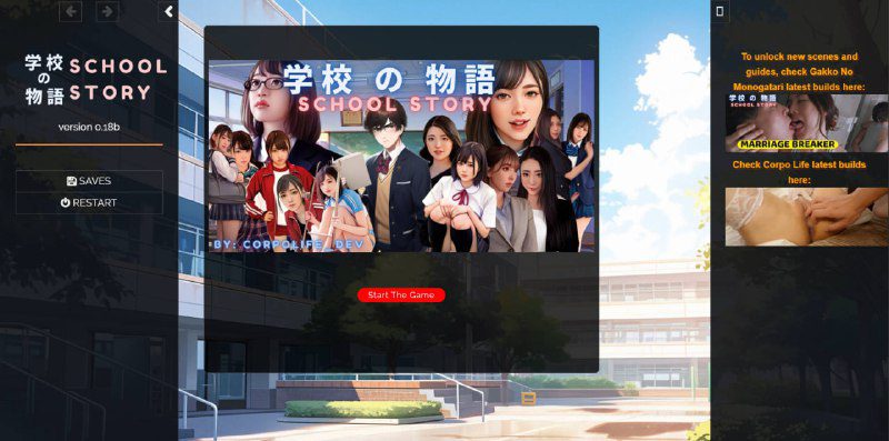 2376[SLG/真人/HTML/14.3G] 学校の物语 Gakko No Monogatari V0.18b PC+安卓 浏览器打开翻译-ACG俱乐部 - 各类游戏免费下载